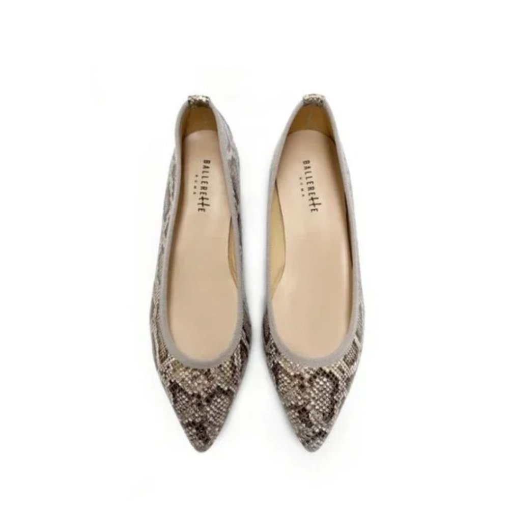 Snakeskin ballet flats sz 36 NIB